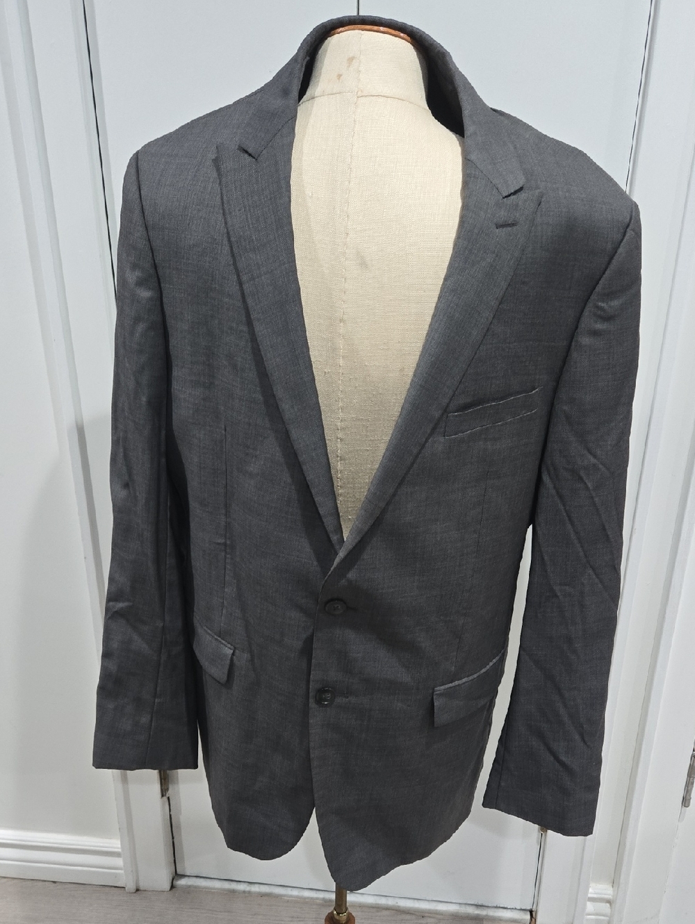 Calvin Klein Charcoal Gray Two-Button Slim Fit Sport Coat